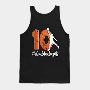 10th Birthday Double Digits Ten Basketball For Boys Men Tank Top